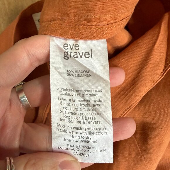 Eve Gravel Orange Straight Leg Crop Pants Viscose Linen Minimalist Slow Fashion - Picture 7 of 7